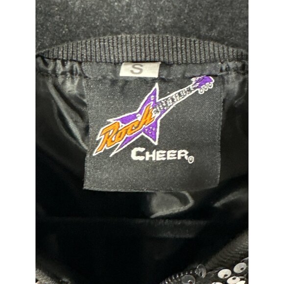 Rock Cheer Womens S Sequin Bomber Jacket Sparkle Zip Front Long Sleeve Dance - Picture 5 of 8
